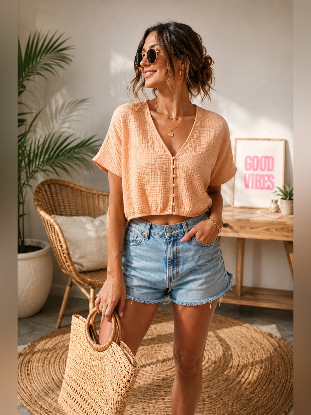 FOREVER 21 Cotton Gauze top size M